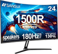 SANSUI 24 Inch Curved Gaming Monitor up to 180Hz MPRT 1ms by SANSUI