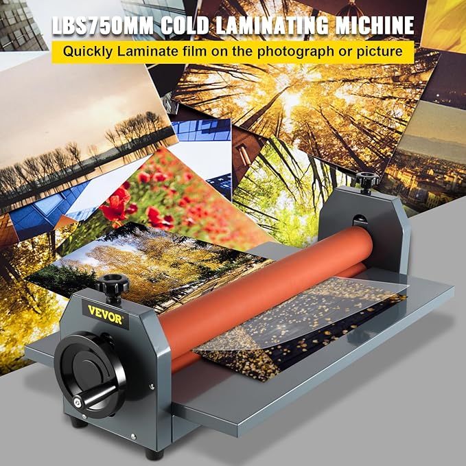 VEVOR 29.5 Inch Cold Laminator Machine 10mm Manual Vinyl Photo Film Cold - Image 2
