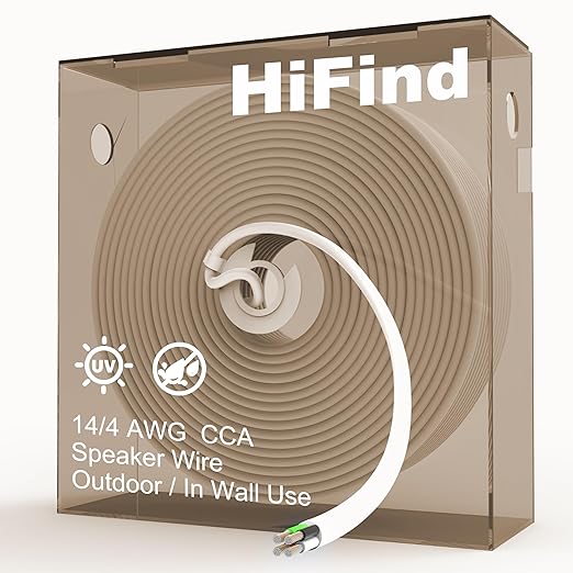 HiFind 14/4 Gauge AWG Outdoor Speaker Wire Bulk 200 FT by HiFindCable