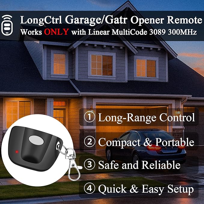 2-Pack 300MHz 10 dip Switch for Multicode Garage Gate Door Opener Remote Control - Image 3