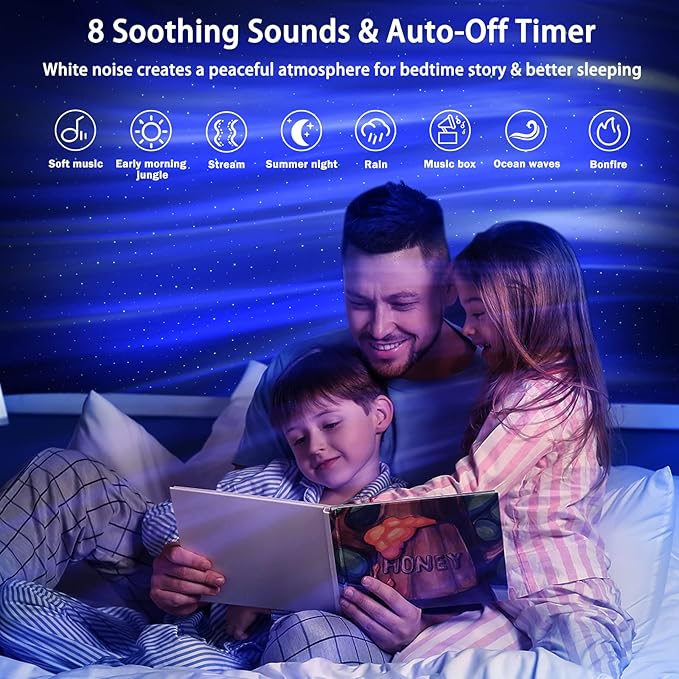 AIRIVO Northern Lights Aurora Projector, Star Projector Music Speaker, - Image 3