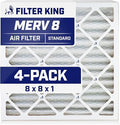 Filter King 8x8x1 Air Filter | 4-PACK | MERV 8 HVAC Pleated A/C Furnace Filters by FilterKing