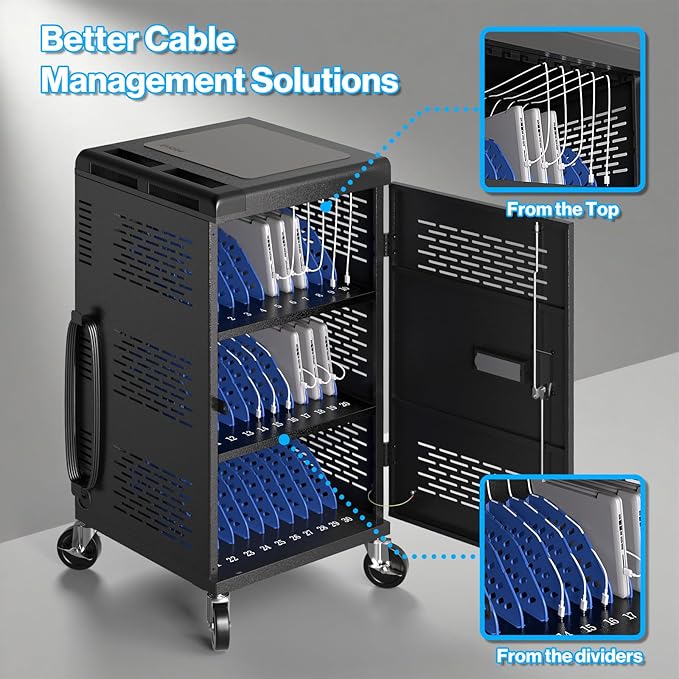 8 Pack | Fully Assembled 30 Bay Multi Device Charging Station - Image 6