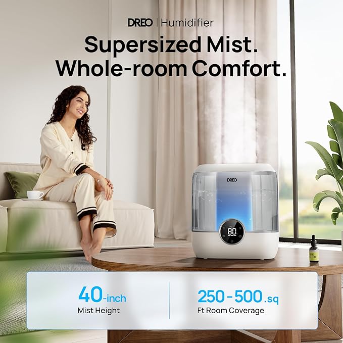 DREO Smart Humidifiers for Bedroom, 6L Top Fill Supersized Cool Mist Humidifier - Image 2