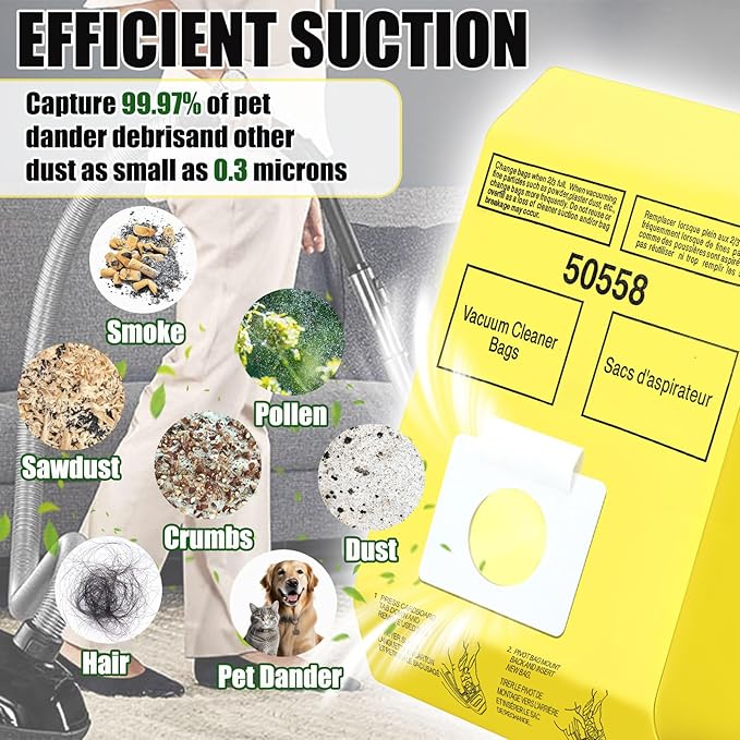DTESL 50 Pack Vacuum Cleaner Bags Fit - Image 6
