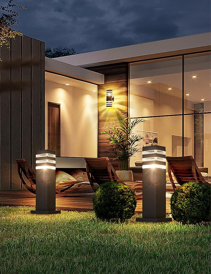 Motion Outdoor Pathway Lights Black E26 Outside Landscape Path Lamp Dusk to - Image 7