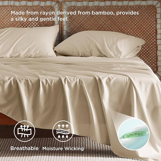 Bedsure California King Sheet Sets, Cooling Sheets - Image 4