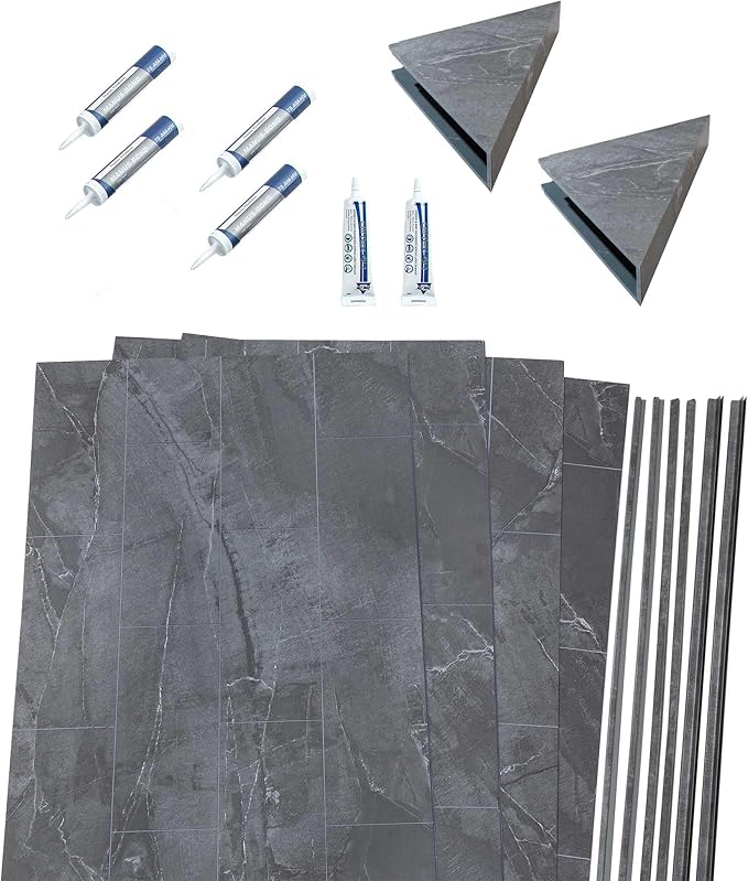 Palisade 78in x 60in x 32in Waterproof Vinyl Shower Surround Kit - Image 2