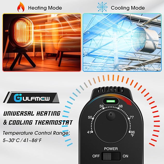 2 Pcs Plug in Thermostat for Heater, Thermostat Plug Outlet - Image 4