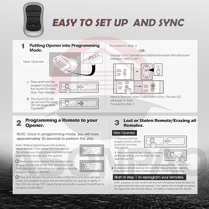 Genie Garage Door Opener Remote G3T-A G3T-R G3T-BX Intellicode【10-Year-Warranty】 - Image 9