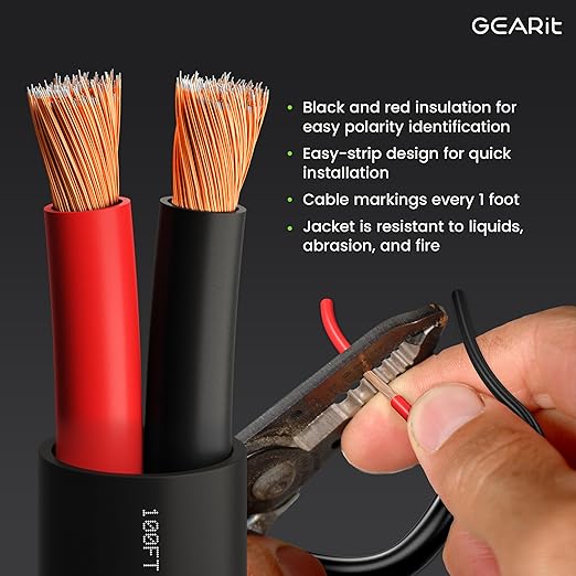 GEARit Outdoor Speaker Wire CL3 Rated, 10 Gauge Speaker Wire, Speaker Cable 200 - Image 2