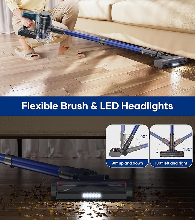 NADALY Cordless Vacuum Cleaner for Home, 500W 40KPA Stick Vacuum Cordless - Image 5