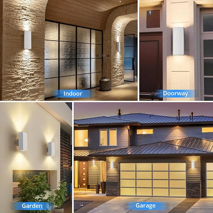 wowlite Modern Porch Lights Outdoor Wall Sconce, Aluminum Up and Down Light - Image 8