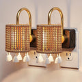 L LOHAS LED Night Lights Plug into Wall, 2 Pack Boho Fabric Cylinder Night Light by LLOHASLED