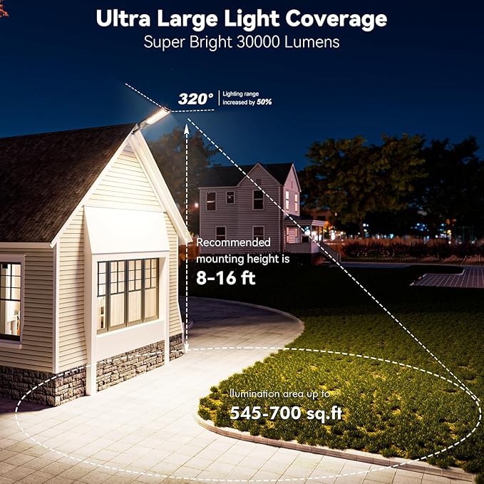 MMKT Solar Street Lights Outdoor, 3 Color Warm White LED Dusk to Dawn IP65 - Image 6