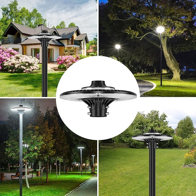 60W LED Post Top Light with Photocell, 8400 lumens 5000K Circular Area Pole - Image 6