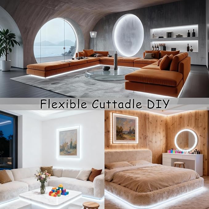 Led Strip Lights for Bedroom Dimmable 30 FT 540 Leds Rope Light Flexible Super - Image 3