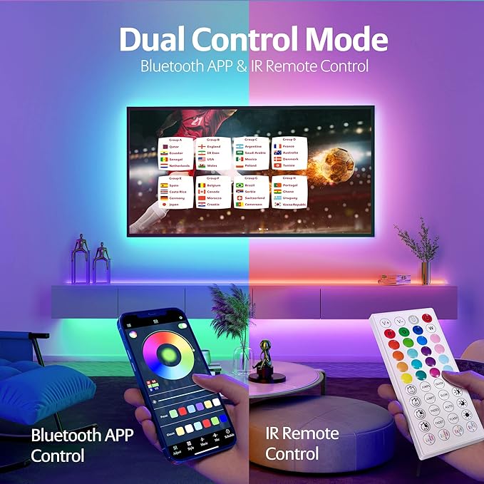 KEELIXIN LED Lights Music Sync RGB LED Strip Lights - Image 3