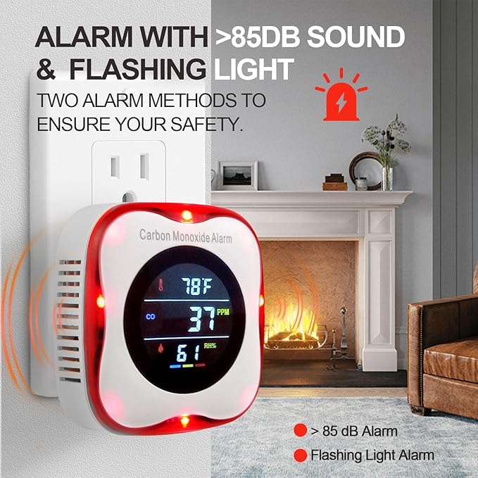 Vzmcov Plug-in Carbon Monoxide Detector - Image 7