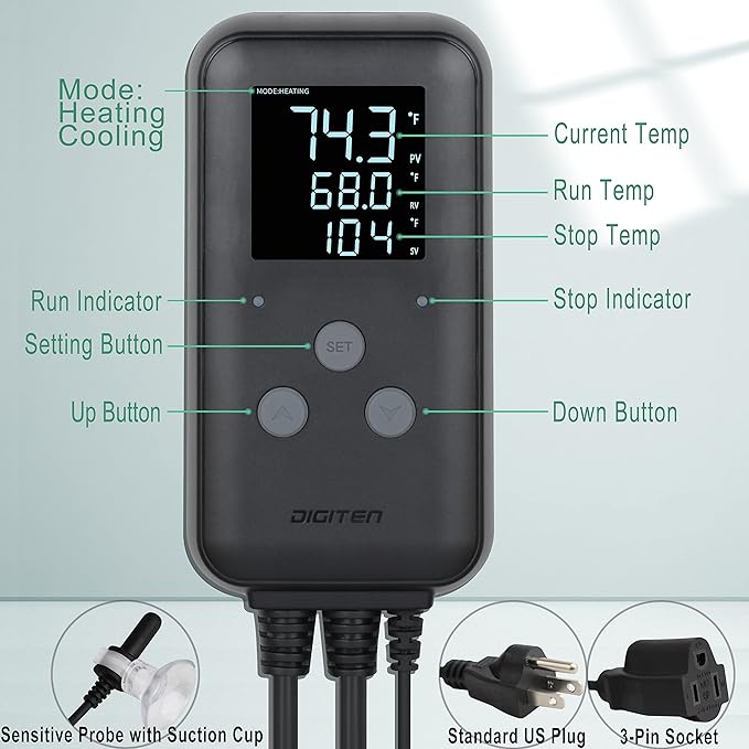 SENSTREE Greenhouse Temperature Controller Digital Waterproof Thermostat - Image 6