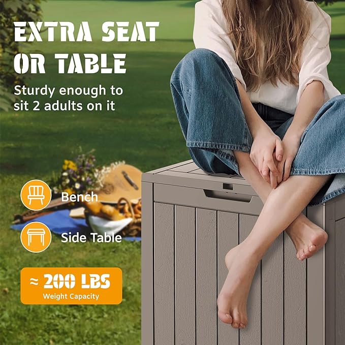 NUNU LAB 31 Gallon Outdoor Storage Box Waterproof, Outside Package Delivery - Image 4