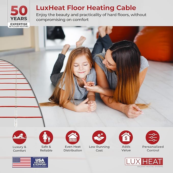 LuxHeat 200sqft Floor Heating Cable Kit - 240v Infloor Heat Kit - Image 2