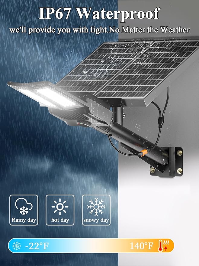 Ofuray OL-9600W Solar Street Lights Outdoor, Parking Lot Lights Commercial Dusk - Image 4
