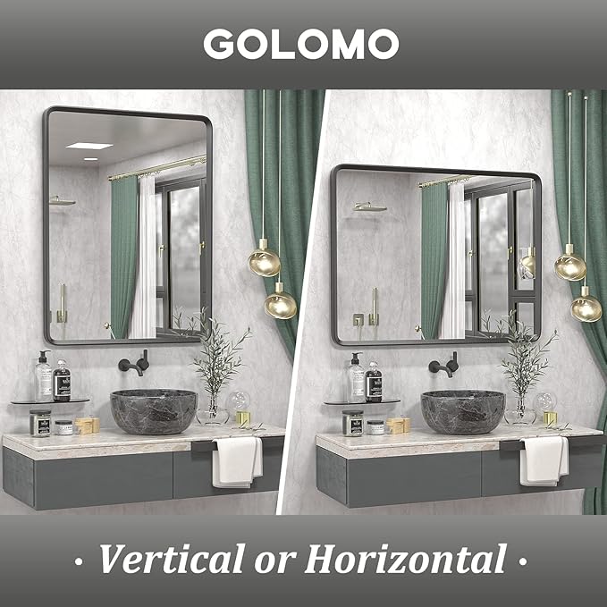 24x36 Black Matte Bathroom Mirror - Image 5