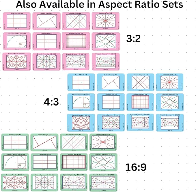 CLPA Basic Photographic Viewfinder Set: Rule of Thirds, Square Diagonals - Image 7