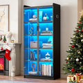 Dystler Display Cabinet with Glass Doors and Shelves, 5 Tier Display Case by CraftYourIdealHomeLife
