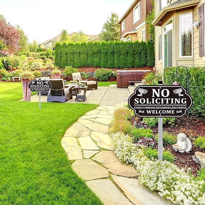 No Soliciting Sign for House, No Soliciting Signs for Front Door - Image 3