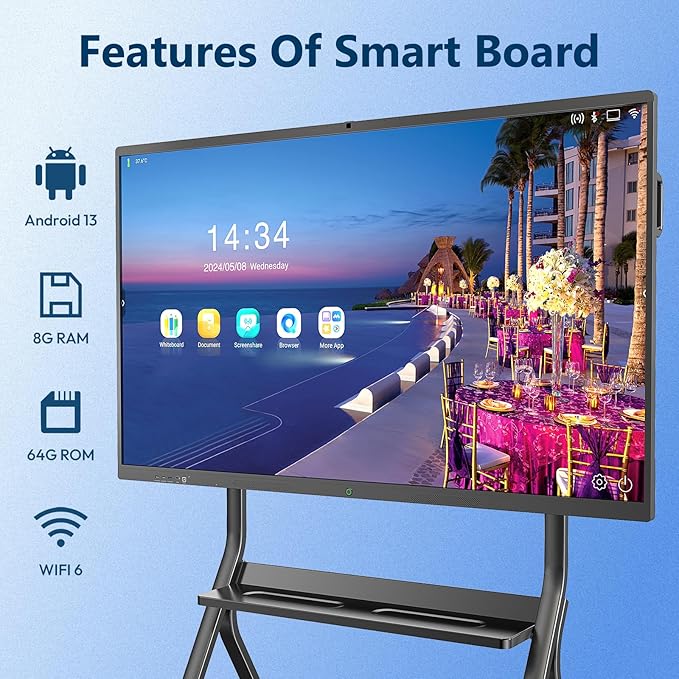 YIXZSWD Smart Board, 55 Inch Interactive Whiteboard 4K Touchscreen Built in - Image 4