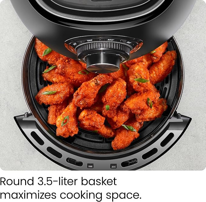 CHEFMAN Small Air Fryer Healthy Cooking, 3.6 Qt, User Friendly and Dual Control - Image 4