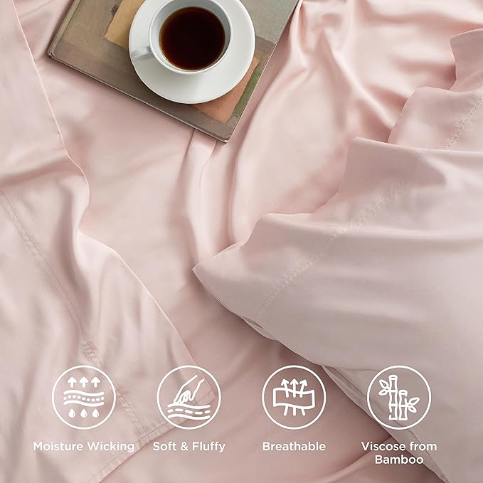 Bedsure Cooling Sheets Twin XL, Rayon Derived from Bamboo, Breathable & Soft - Image 3