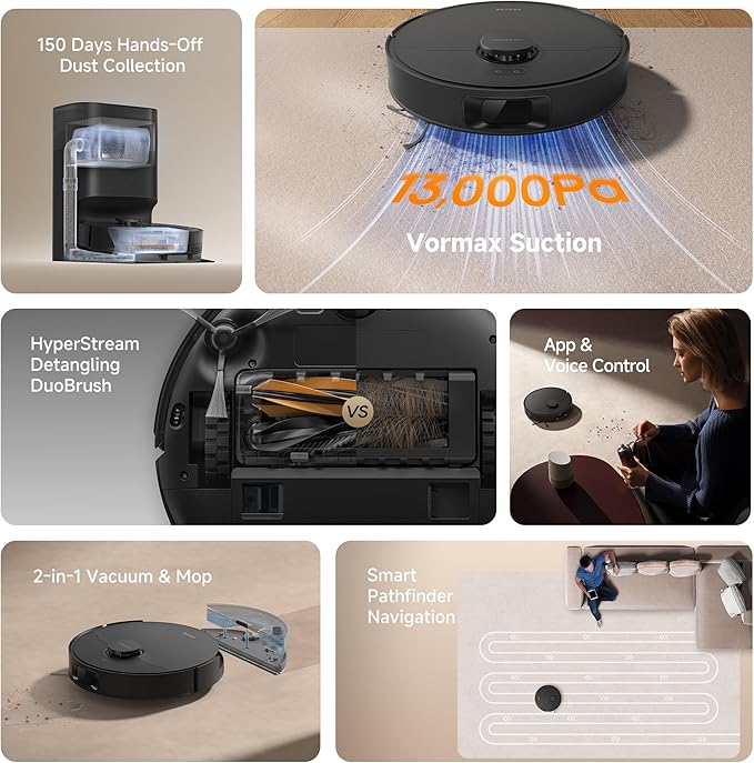 DREAME D20 Plus Robot Vacuum and Mop, 000Pa Suction, Self-Emptying - Image 10