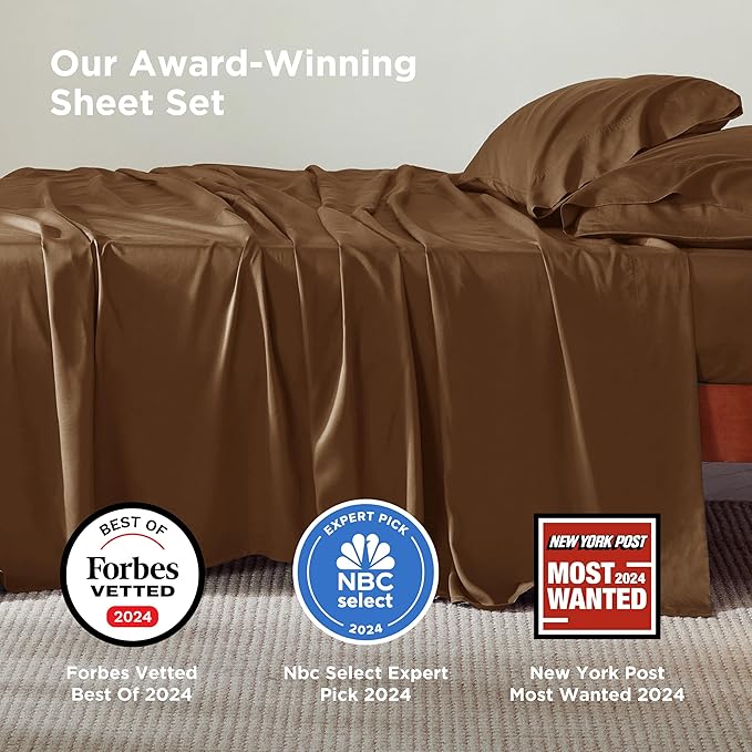 Bedsure Queen Sheet Set, Rayon Derived from Bamboo, Cooling Sheets, Breathable - Image 2