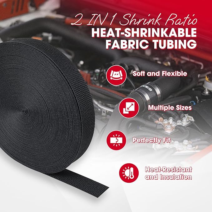 Sonoreboom 2 in 1 Heat Shrink Braided Sleeving Fabric Tubing-Ideal fit - Image 3