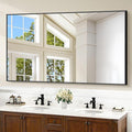 Black Bathroom Mirror for Wall, 60x36 Inch Rectangle Mirrors by Welcometocofeny