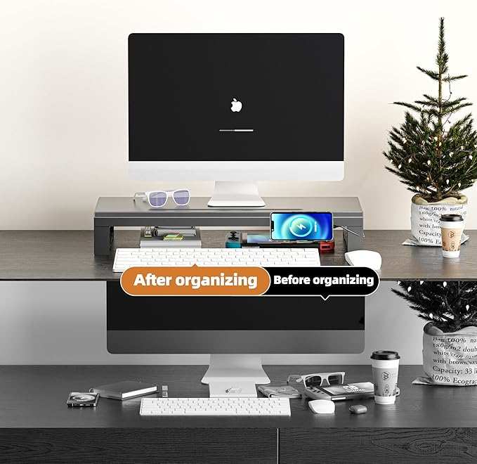 GECKOSTROLL Computer monitor stand Laptop Desk Shelf & Monitor Riser ，21.6 - Image 7