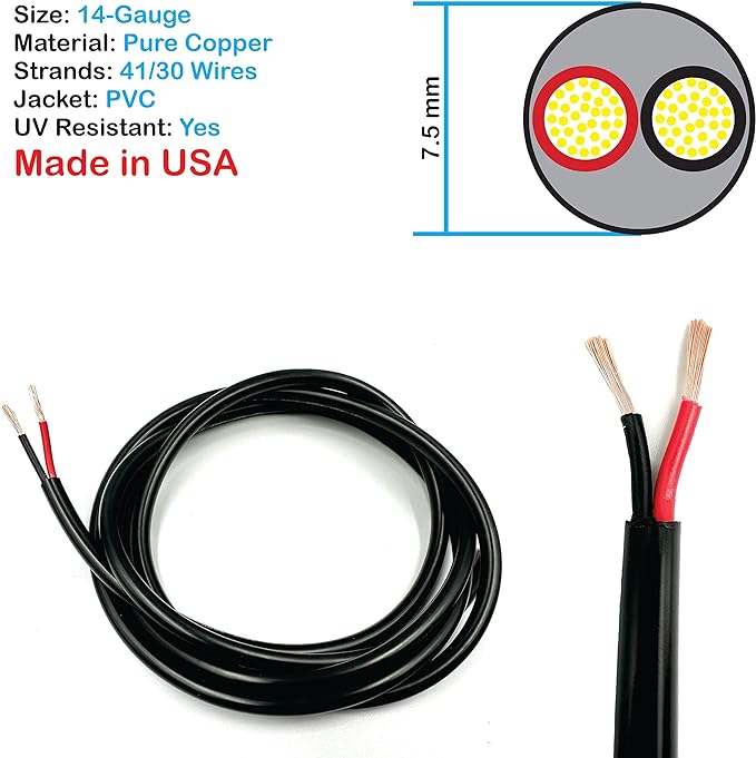 NATIONAL Wire & Cable – 14 AWG 2-Conductor Premium Copper Wire, 50 ft, Stranded - Image 2