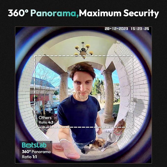 BOTSLAB 5MP Wireless Video Doorbell Camera, 180° Head-to-Toe View, AI Motion - Image 3