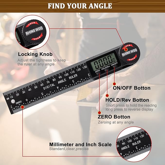 Digital Angle Finder Protractor, Angle Measuring Tool - Image 2