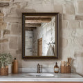 Retro Copper Effect Framed Wall Mirror, 16x20 Rectangle Mirror, by Ultrue