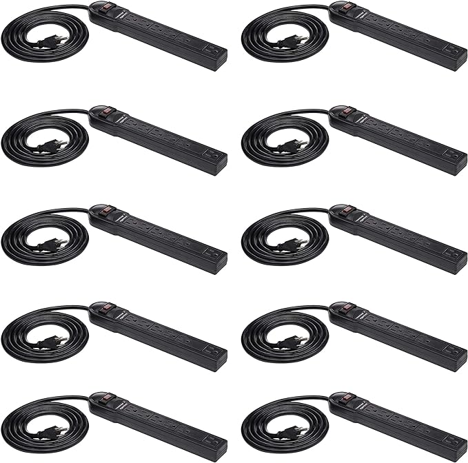 Amazon Basics Surge Protector Power Strip, 790 Joules, LED Indicator, 6ft by AmazonBasics