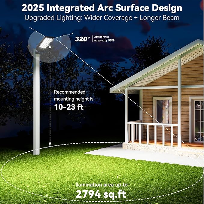 MMKT Solar Lights Outdoor, 12000W 3 Color Solar Street Light, Commercial Solar - Image 4
