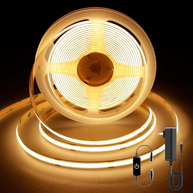 Pandery COB LED Strip, LED Strip Lights 5M/16.4ft, Touch Dimmable LED Strips by PanderyCOBLightUPYourLife