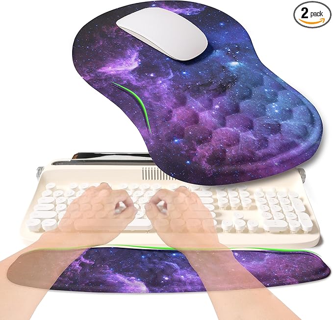 KUOSGM 2-in-1 Ergonomic Set, Wave Rise Keyboard Wrist Rest and Massage Bulge by KUOSGM