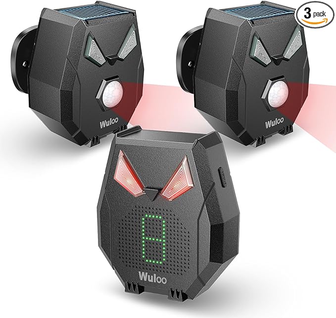 Solar Wireless Driveway Alarm Alert Outside 2000ft Range, Outdoor Motion Sensor by Wuloo