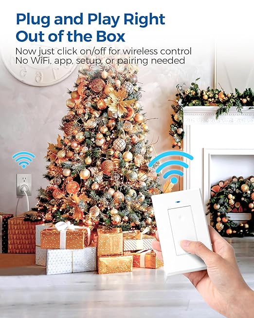 Remote Control Outlet, WILAWELS Wireless Light Switch, Removable Remote Light - Image 2