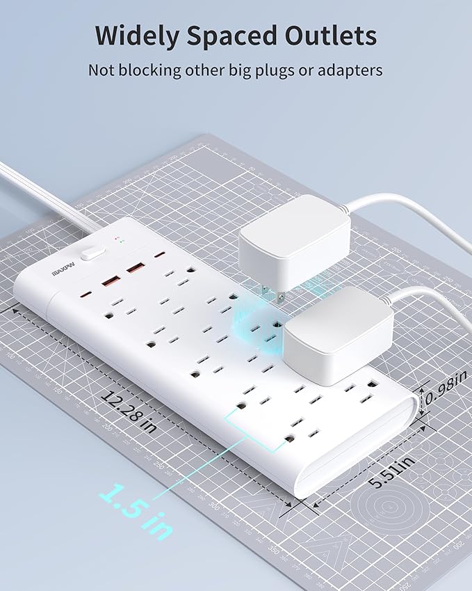 Power Strip Surge Protector Outlet Extender - Image 3